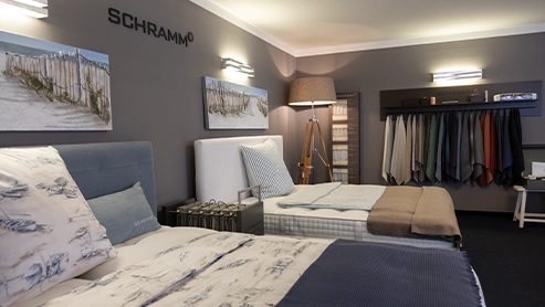 Matratzenabteilung in Rahlstedt mit zwei Betten von Schramm